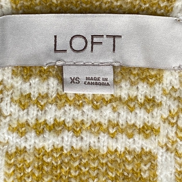 LOFT XS Grandpacore Chartreuse Plaid Patch Pocket Button Down Normcore Cardigan - Picture 3 of 4